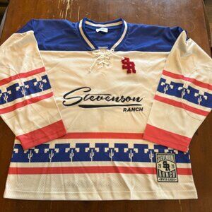 Stevenson Ranch Winter Classic Cream Blue Hockey Jersey XL #23